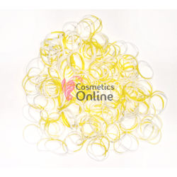 Elastice pentru codite de par, set 200 bucati RT018 Alb-Galben